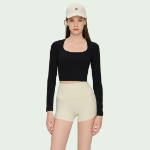 Wholesale Amos Molded Cup Long Sleeve U-Neck Active Top