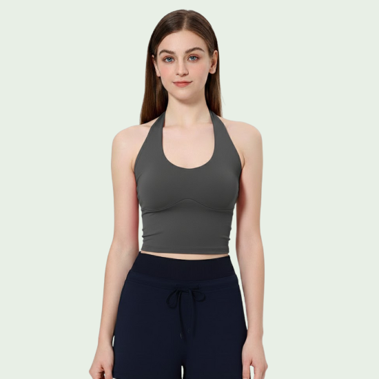 Women’s Halter Neck Yoga Bra Top Sleeveless Slimming Fitness Lightweight Comfortable Top