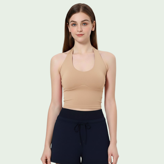 Women’s Halter Neck Yoga Bra Top Sleeveless Slimming Fitness Lightweight Comfortable Top
