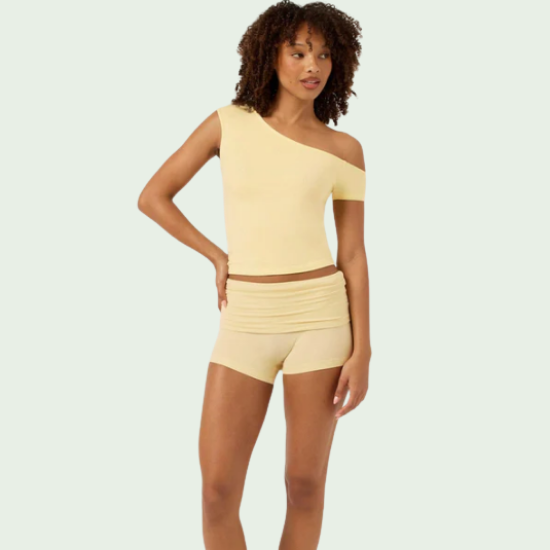 One Shoulder Capped Sleeve Top