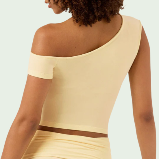 One Shoulder Capped Sleeve Top
