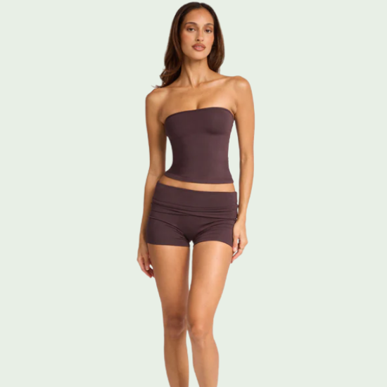 Karina Rib Short – Chocolate Brown