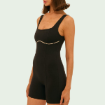 Sport Short Jumpsuit – Square-Neck, Sculpt-Knit Playsuit