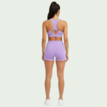 Cross-Waist Peach-Lift Yoga Shorts – High-Waist Nude Activewear