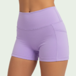Cross-Waist Peach-Lift Yoga Shorts – High-Waist Nude Activewear