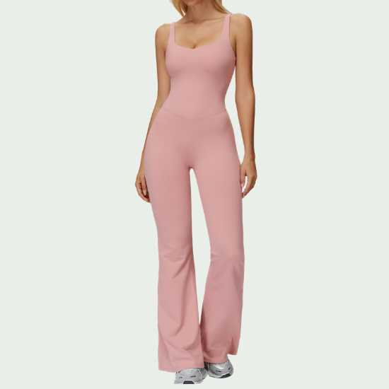 Brushed Warmth Cross-Back Jumpsuit – Flared Bootcut