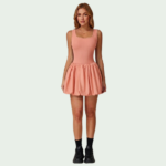 Women’s Fake Two-Piece Tennis Dress with Built-in Shorts