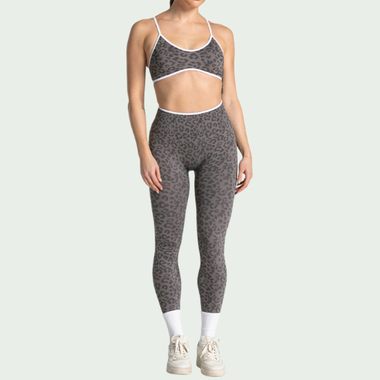 Seamless Leopard Print Yoga Bra 