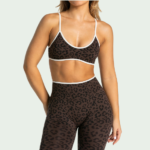 Seamless Leopard Print Yoga Bra 