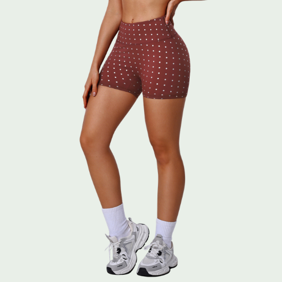 Women’s Polka Dot Printed Hip-Lifting Yoga Shorts