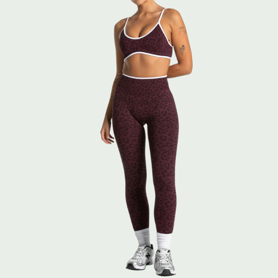 Seamless Leopard Print Yoga Bra 