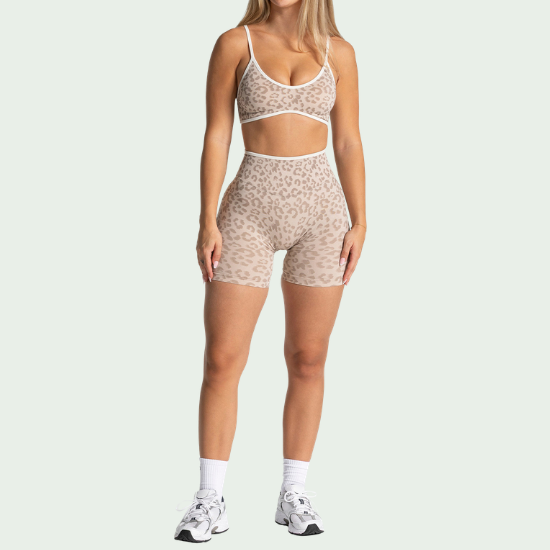 Seamless Leopard Print Yoga Bra 