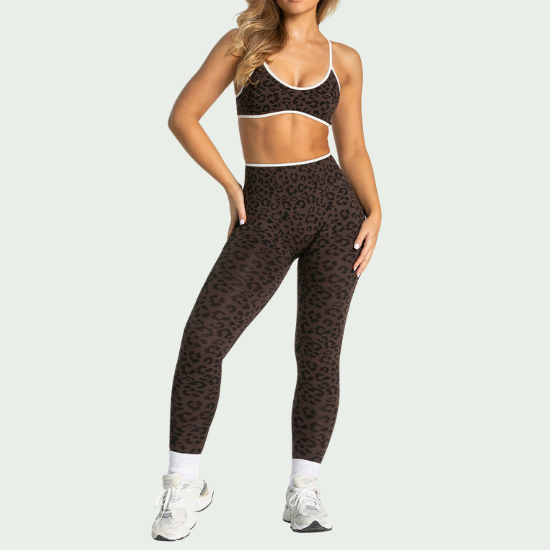 Seamless Leopard Print Yoga Bra 