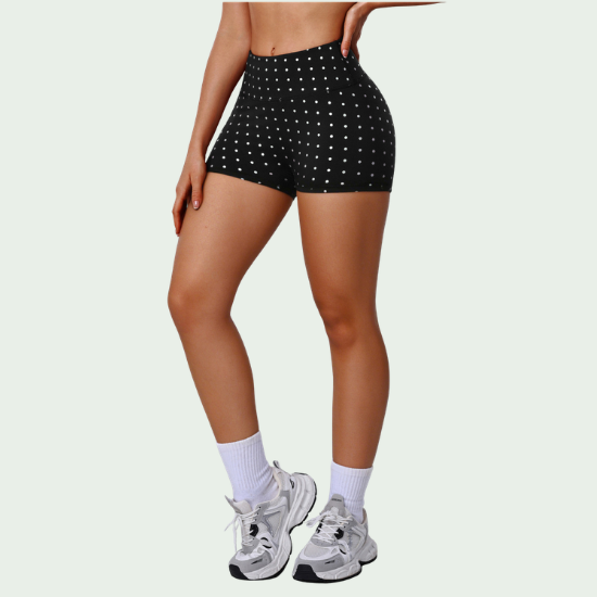 Women’s Polka Dot Printed Hip-Lifting Yoga Shorts