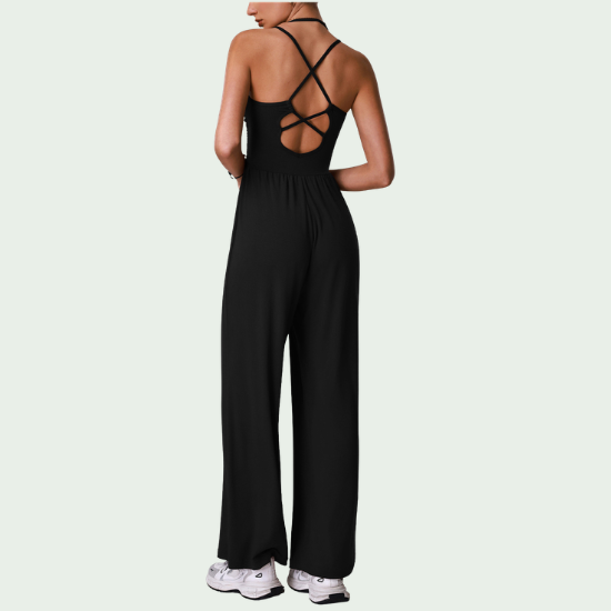 Women’s Halter Neck Cutout Beauty Back Yoga Jumpsuit