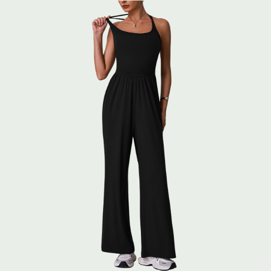 Women’s Halter Neck Cutout Beauty Back Yoga Jumpsuit