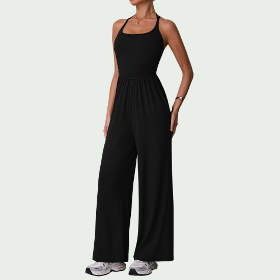 Women’s Halter Neck Cutout Beauty Back Yoga Jumpsuit